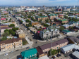 Оренбург с высоты . От улицы Пушкинской начинаются улицы Комсомольская и Орджоникидзе