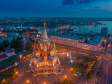 Ижевск с высоты. Михаило-Архангельский кафедральный собор на закате