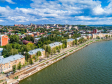 Votkinsk-city from a height. Улица Мира и набережная Воткинского пруда